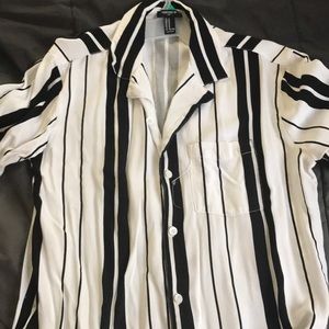 Black & White Stripped Button Up